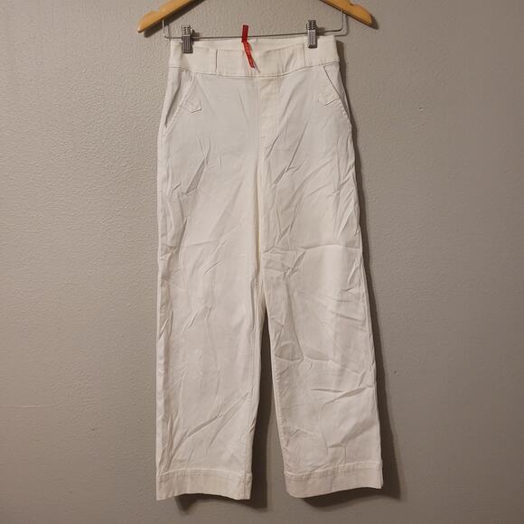 Spanx Jeans Womens‎ S White Wide Leg Cropped Flap Pockets - Picture 1 of 8